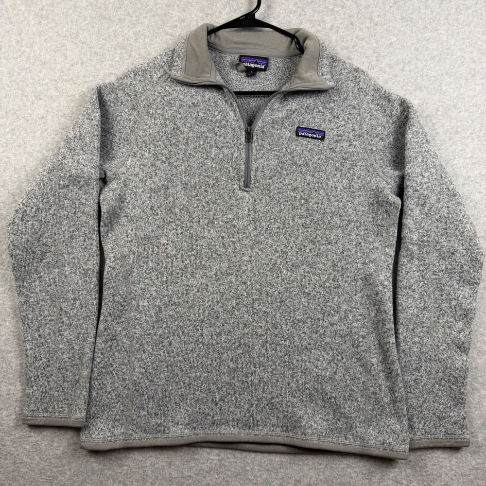 Patagonia Better Sweater Pullover Womens Large Gray Heather 1/4 Zip Fleece